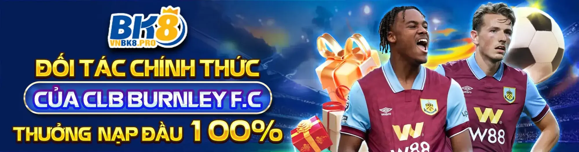 banner bk8 đối tác chính thức của clb burnley f.c